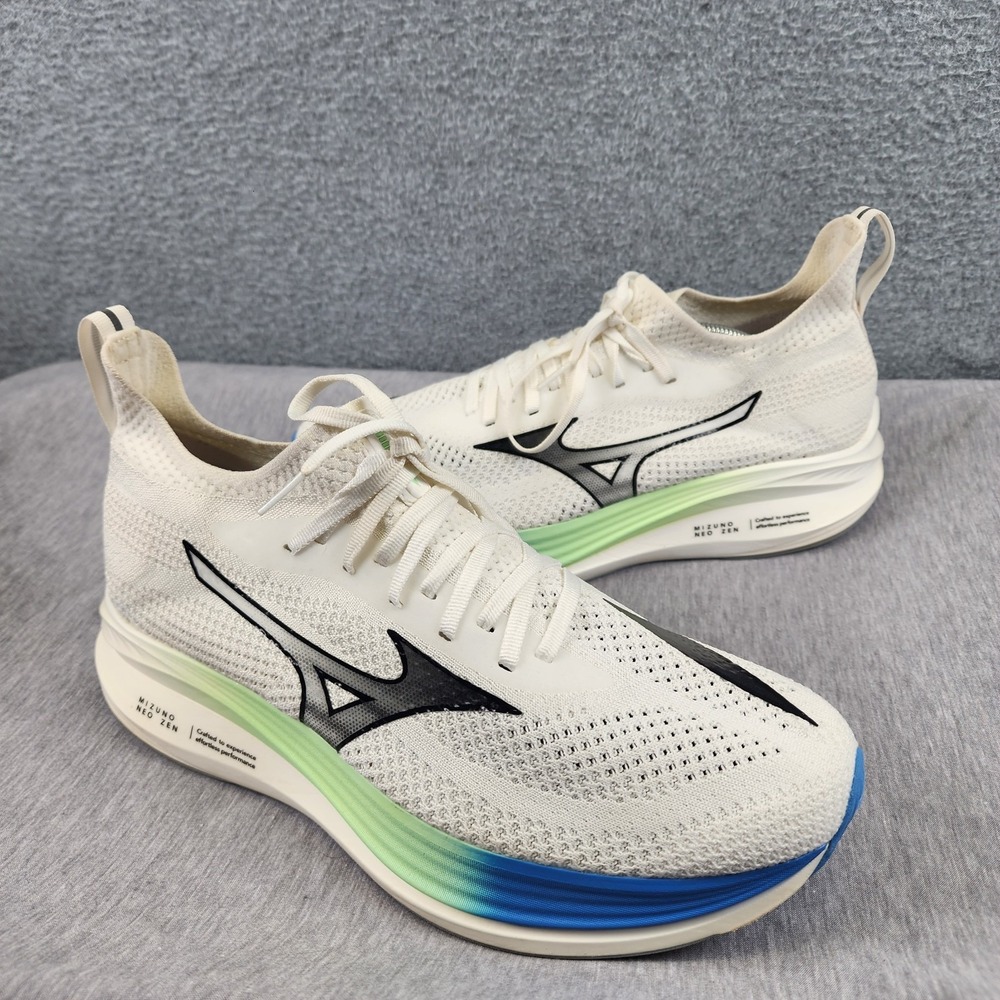 Mizuno Neo Zen Running Shoes Mens 11.5 White Frontier Blue NO INSOLES j1gc258601